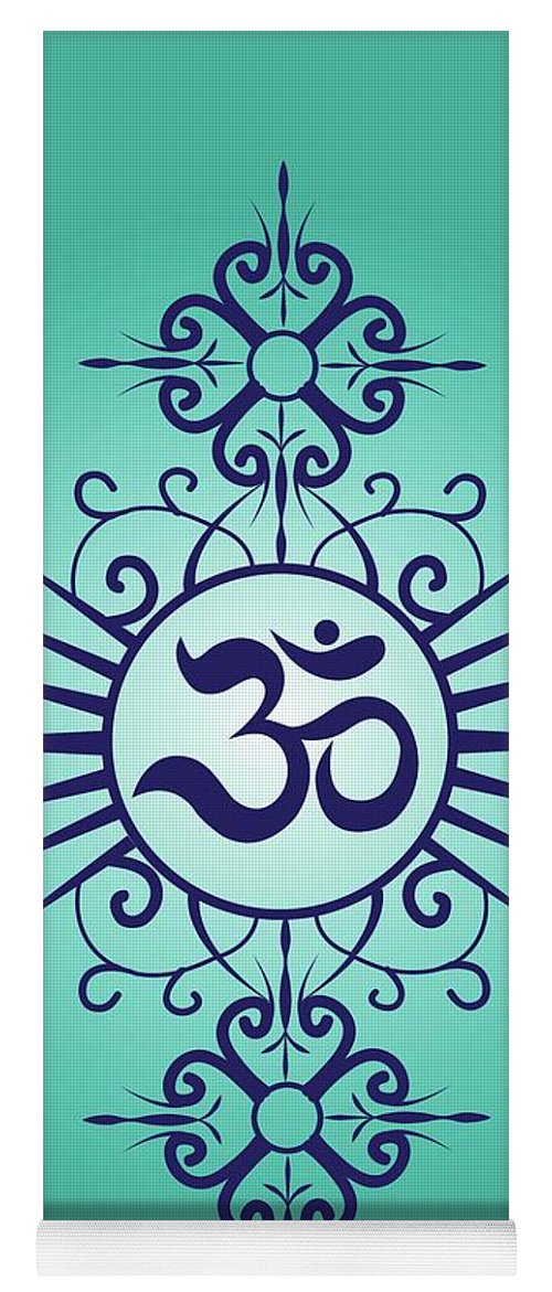 turquoise om yoga mat