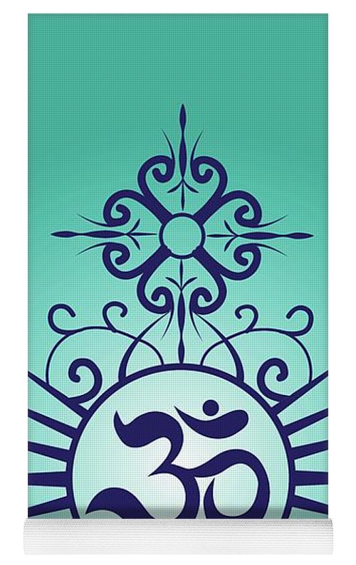 turquoise om yoga mat