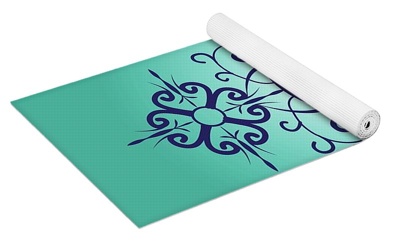 turquoise om yoga mat