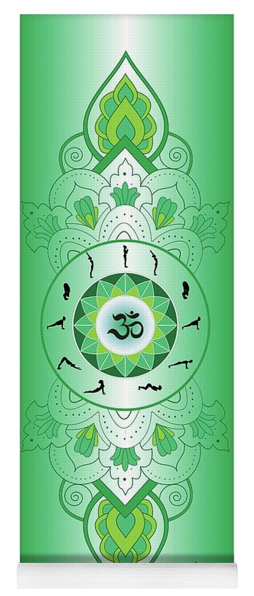 sun salutation  yoga mat