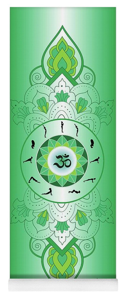 sun salutation  yoga mat