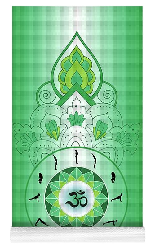 sun salutation  yoga mat