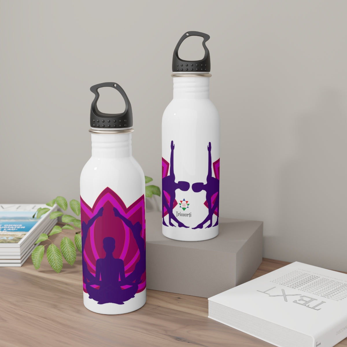 Yoga Asanas Stainless Steel Water Bottle