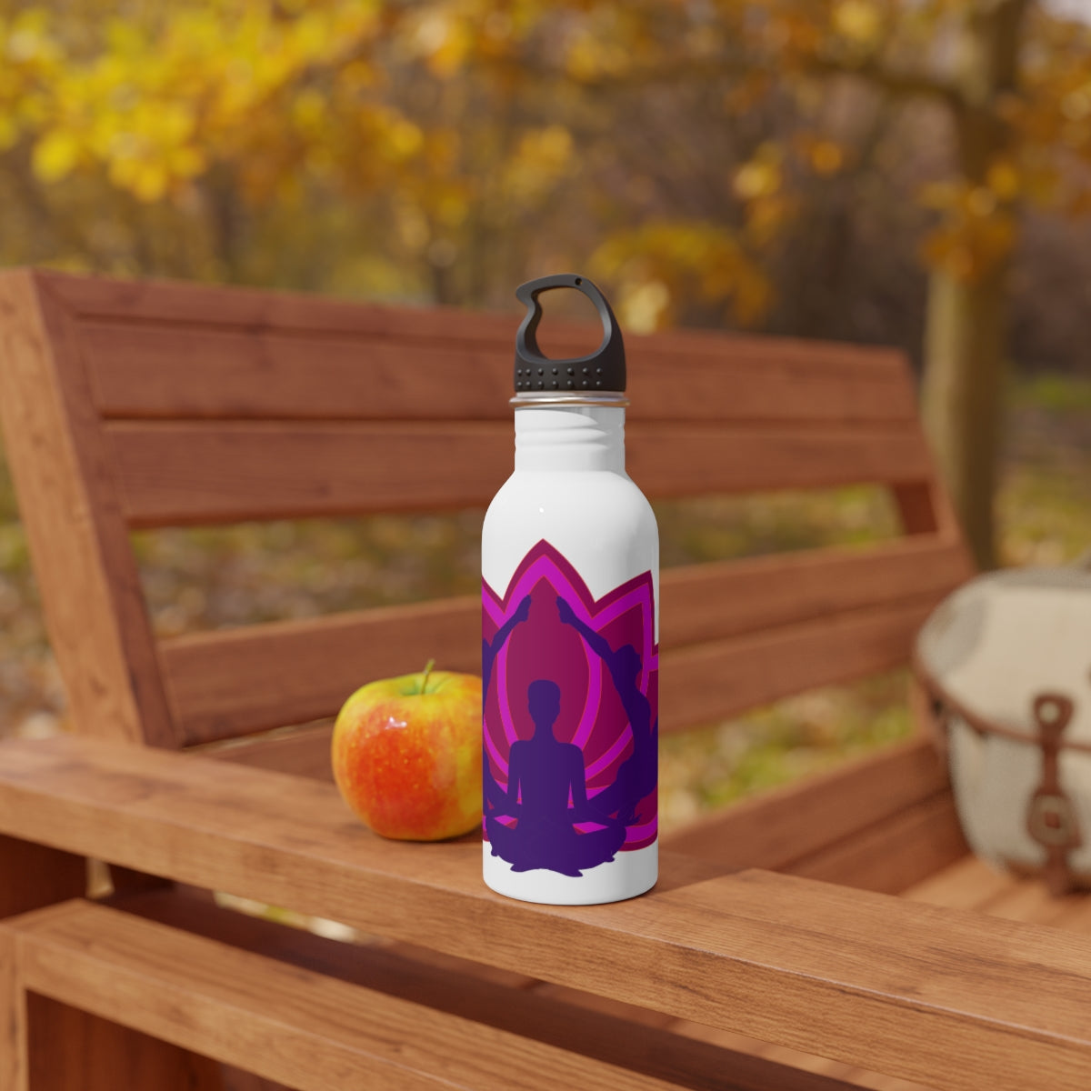Yoga Asanas Stainless Steel Water Bottle