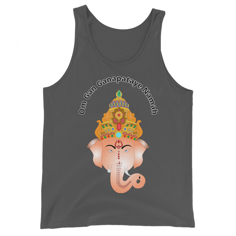 dark grey Ganesha Mantra Unisex Tank Top