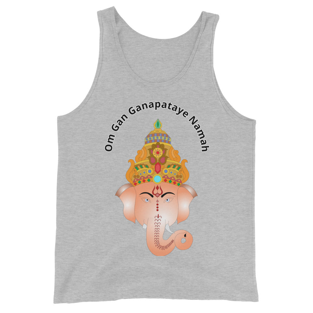 grey Ganesha Mantra Unisex Tank Top