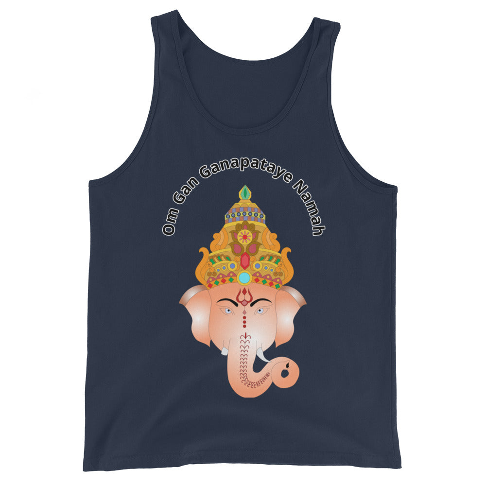 Dark Blue Ganesha Mantra Unisex Tank Top