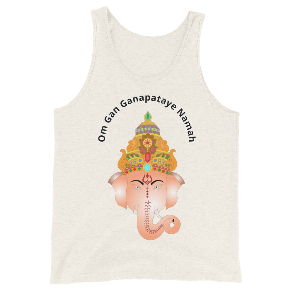  white Ganesha Mantra Unisex Tank Top