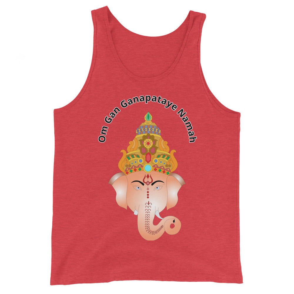 red Ganesha Mantra Unisex Tank Top