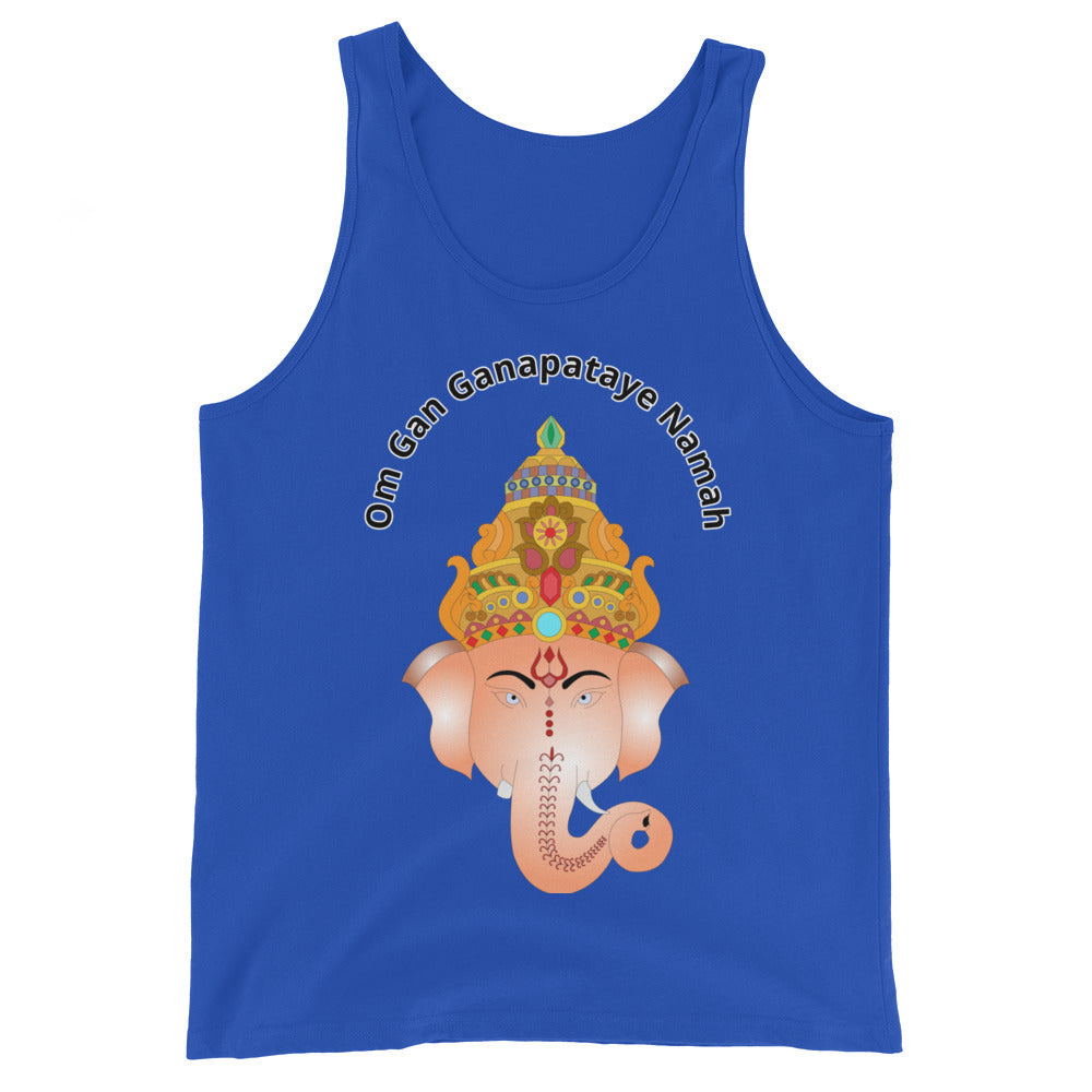 Blue Ganesha Mantra Unisex Tank Top